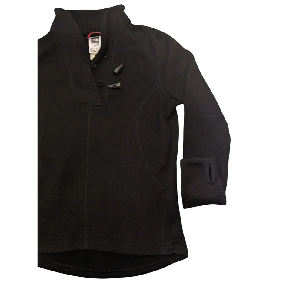 The‎ North Face Fleece Pullover Snap Mock Neck Soft Lightweight Black S - Picture 3 of 13